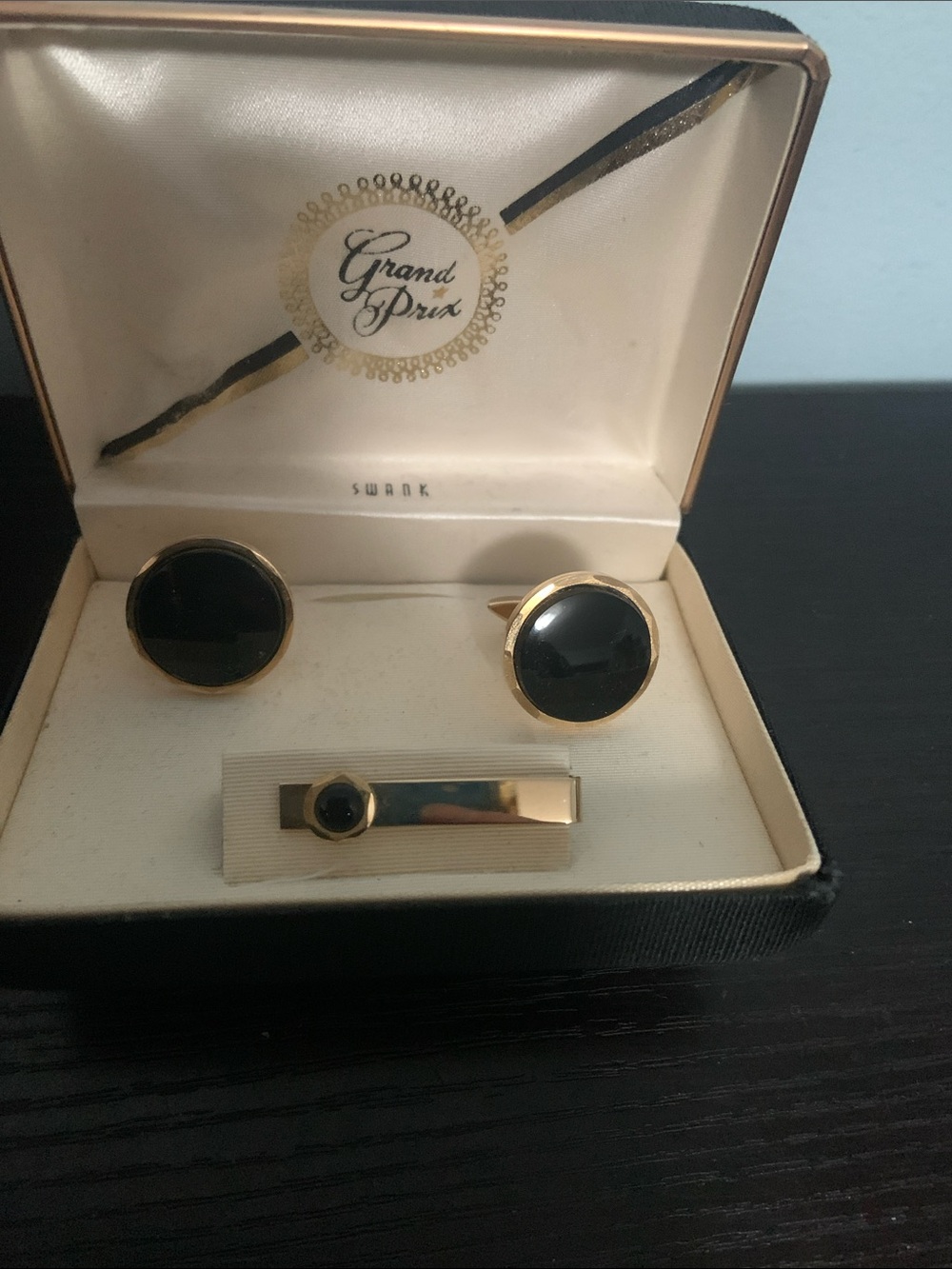 Swank Cuff Links and Tie Clip Set in Original Box